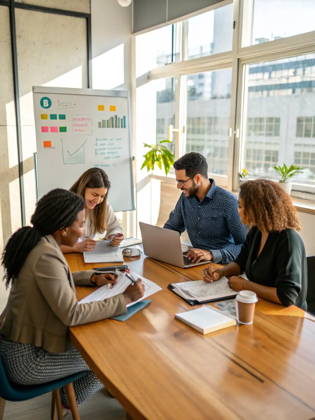 A group of professionals engaging in a dynamic workshop with a coach facilitating discussions, representing the Mindset Transformation Workshops.