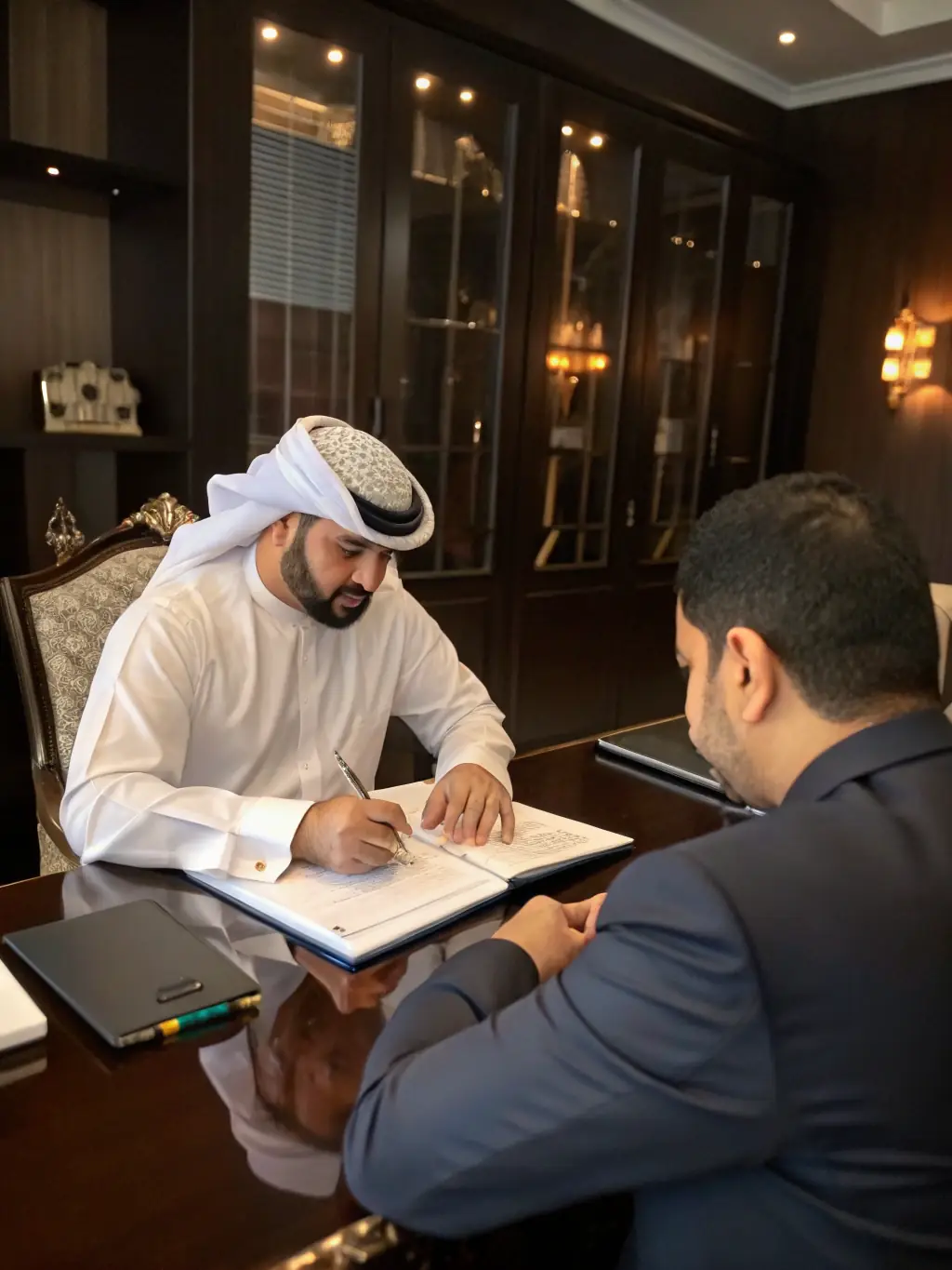 A business coach conducting a one-on-one coaching session with a client, providing personalized guidance and support.